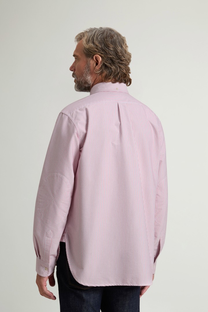 Gestreiftes Hemd aus einer Oxford-Baumwollmischung Rot photo 2 | Woolrich