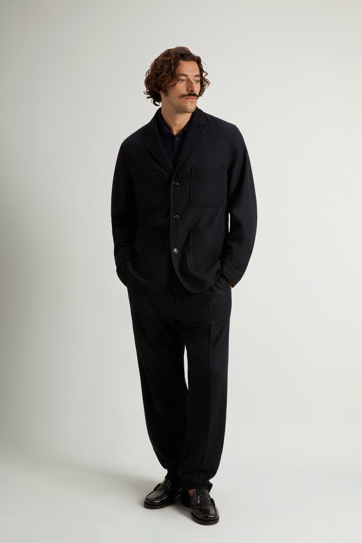 Checked Blazer in Recycled Italian Wool-Blend Flannel Blue photo 2 | Woolrich