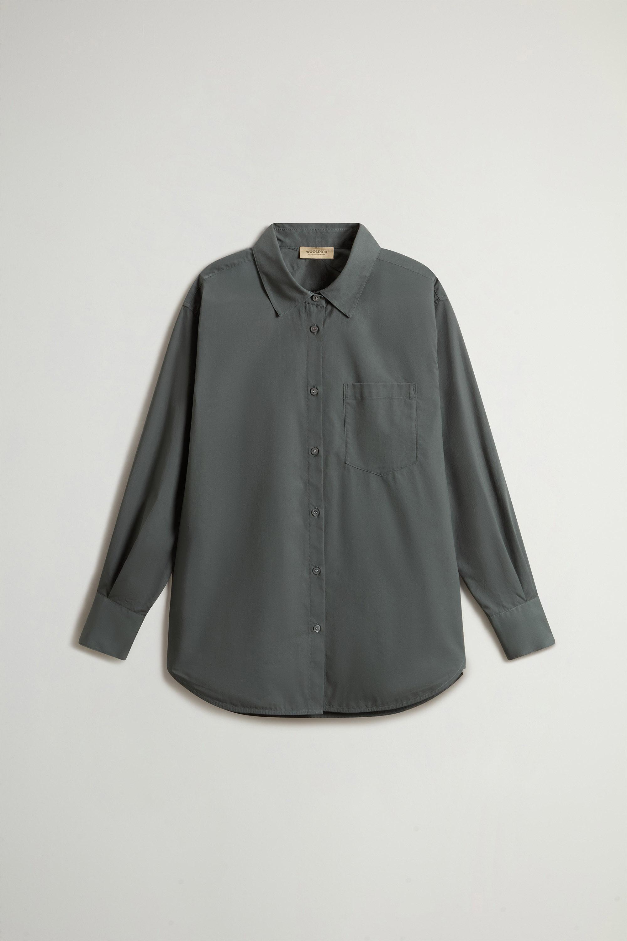 COTTON POPLIN BOYFRIEND SHIRT Green photo 5 | Woolrich