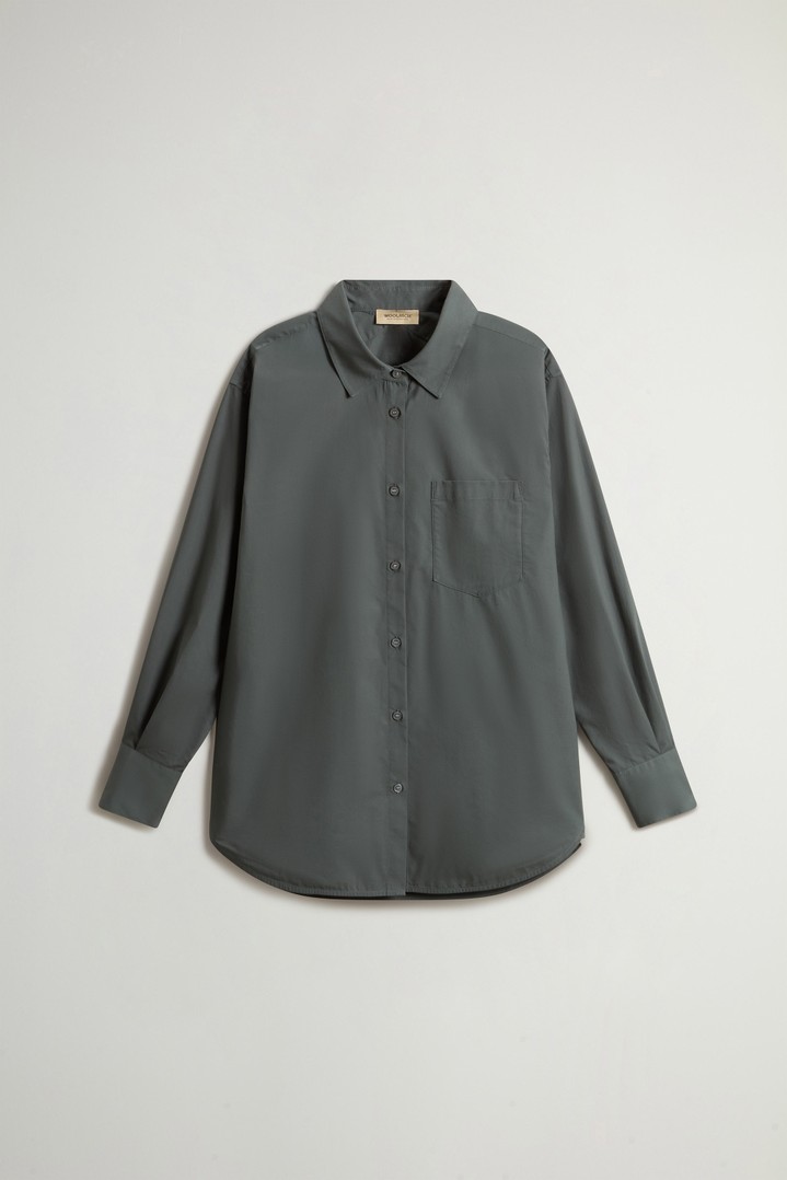 COTTON POPLIN BOYFRIEND SHIRT Green photo 5 | Woolrich