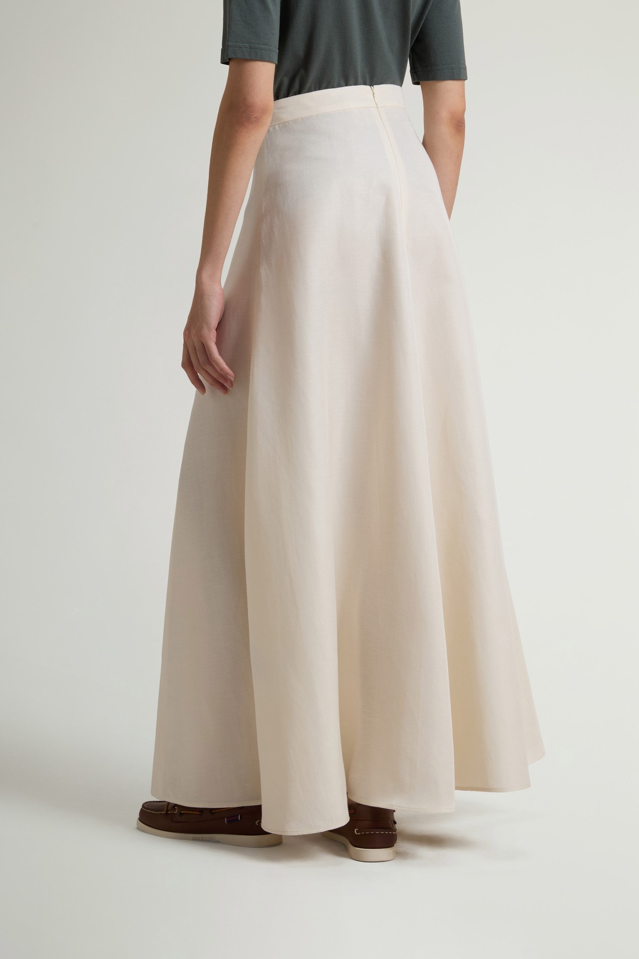 LYOCELL LINEN LONG SKIRT White photo 2 | Woolrich