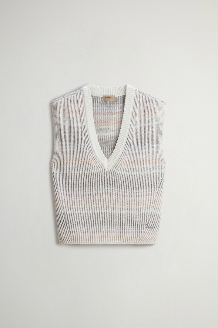 COTTON VISCOSE SLEEVELESS SWEATER White photo 5 | Woolrich