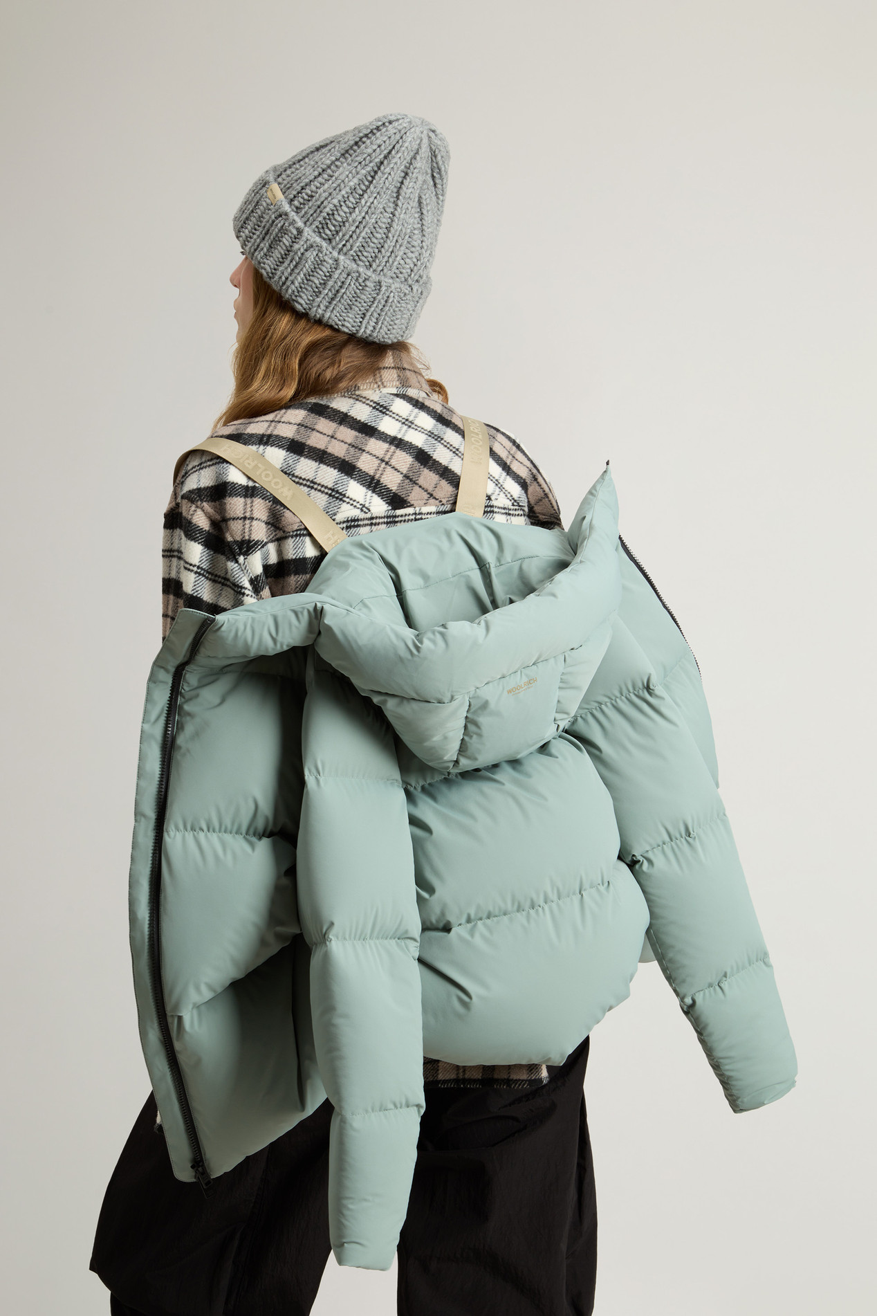 Cloud Down Jacket in Stretch Nylon with Matte Finish Green photo 5 | Woolrich