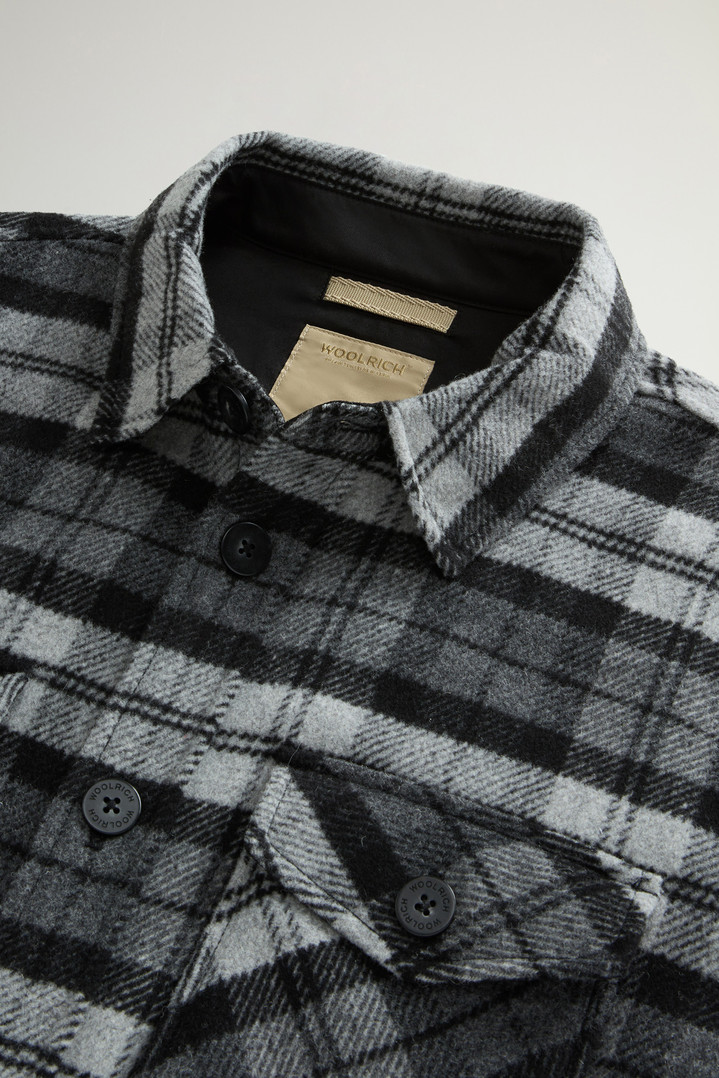 Wool-Blend Overshirt with Checked Pattern Gray photo 6 | Woolrich