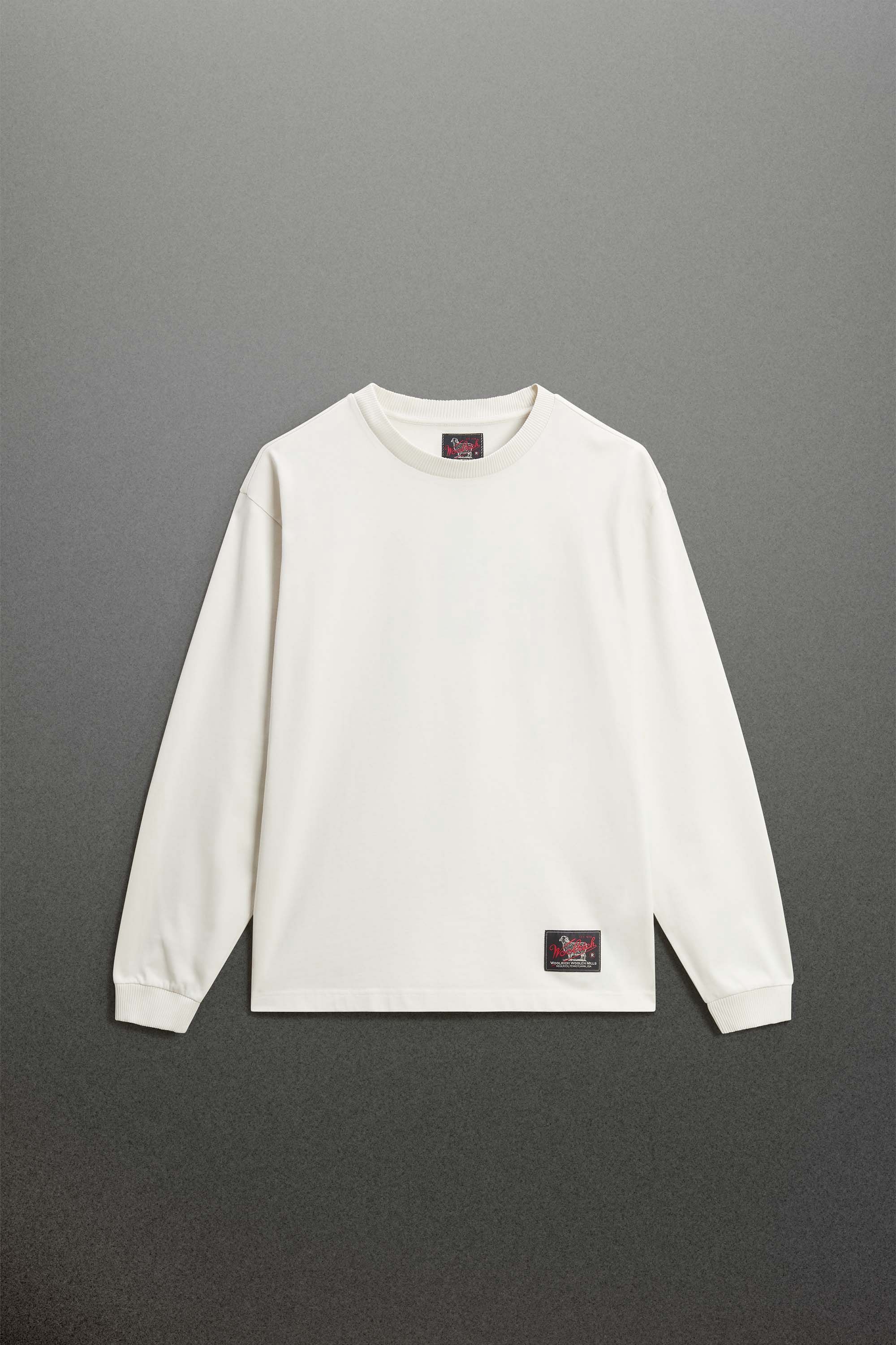 Long-Sleeved Pure Cotton Sweater White photo 1 | Woolrich