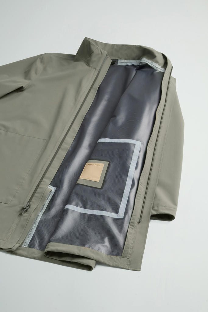 2-In-1 Overcoat in Two-Layered Fabric Green photo 11 | Woolrich