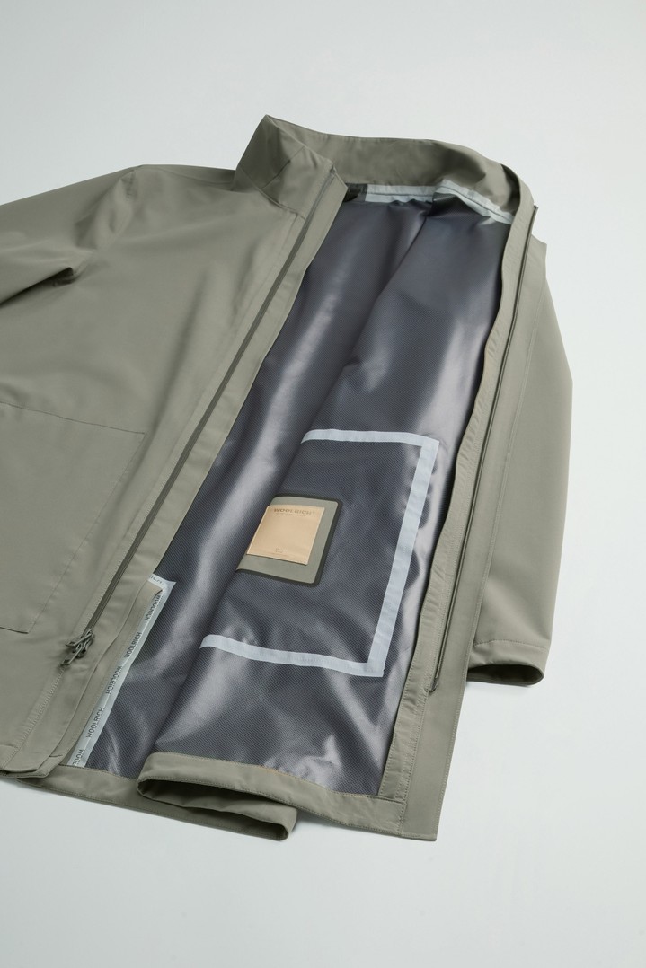 2-In-1 Overcoat in Two-Layered Fabric Green photo 11 | Woolrich