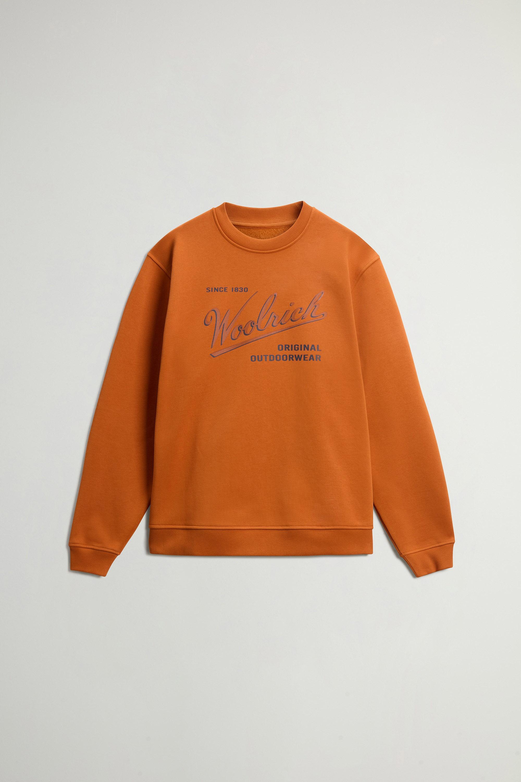 Crewneck Sweatshirt in Cotton Blend with Print Brown photo 5 | Woolrich