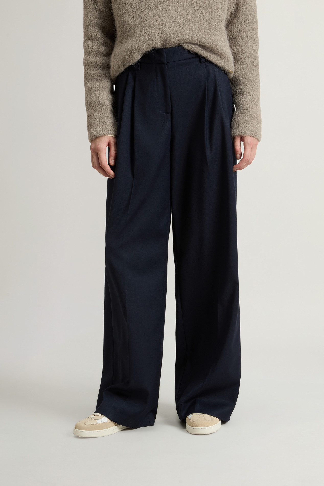 Doubleu Tennis Sneakers in Leather with Suede Inserts Beige photo 6 | Woolrich