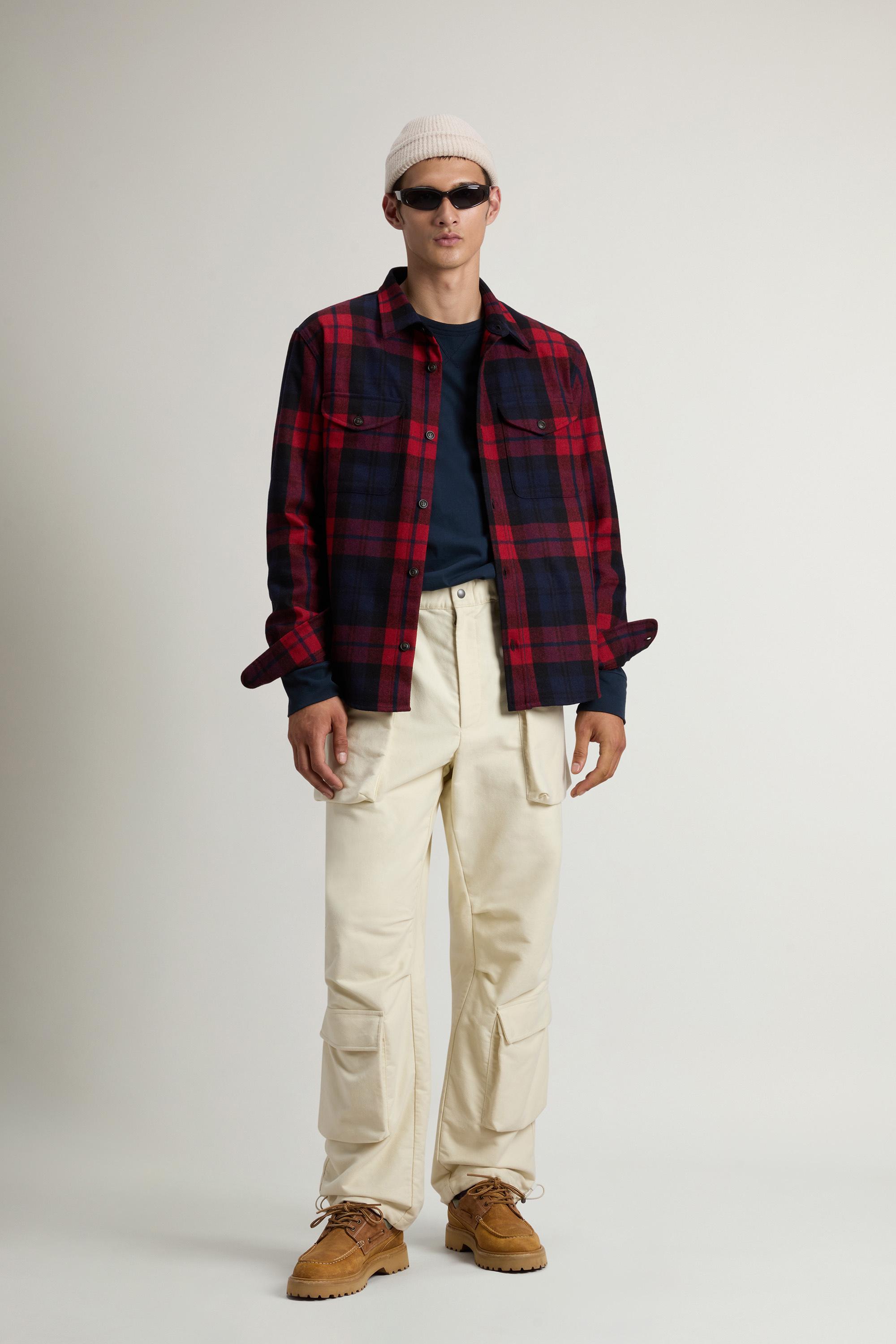 Wool Blend Oxbow Flannel Overshirt - Made in USA Red photo 1 | Woolrich