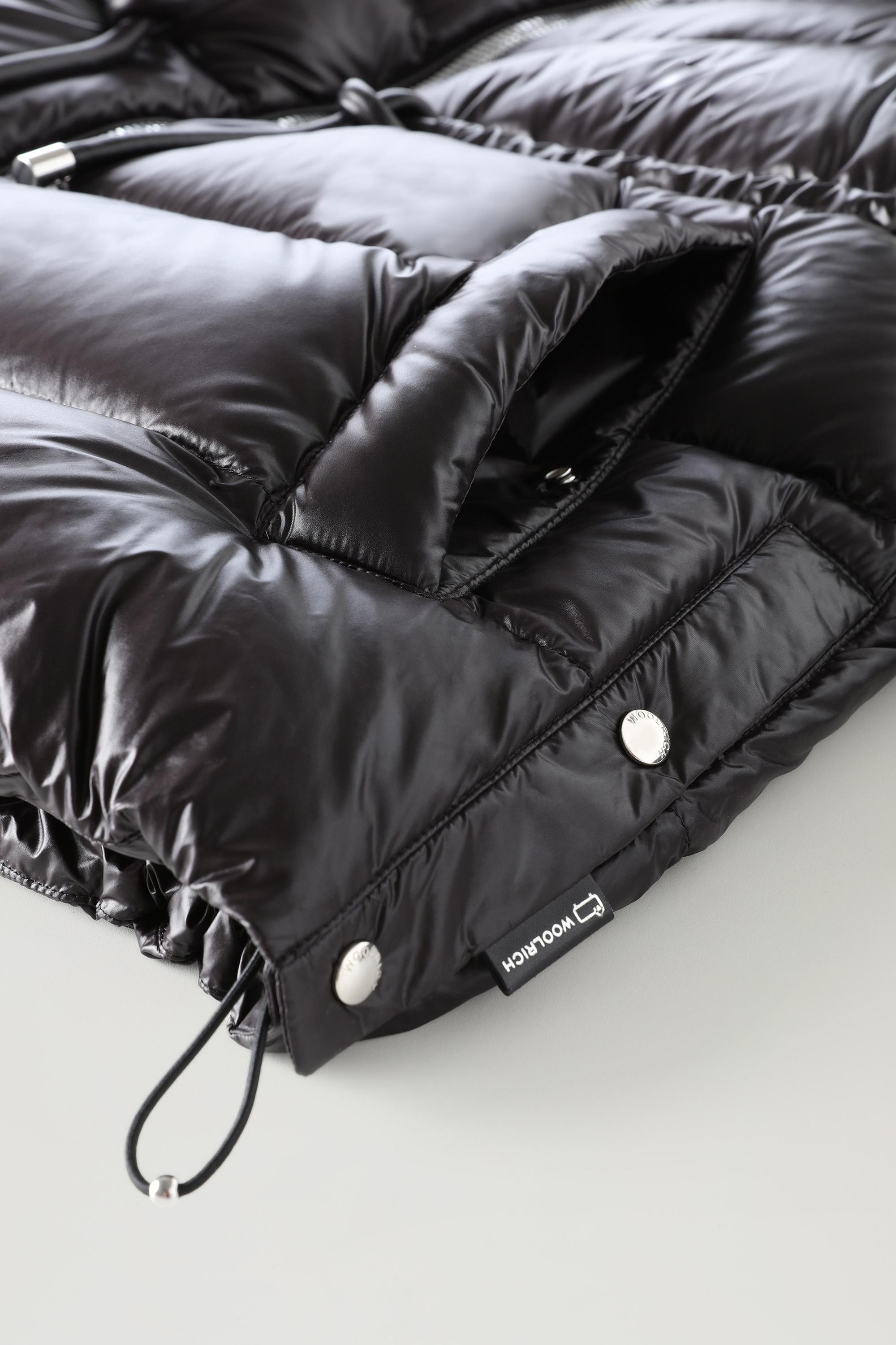 Aliquippa Down Jacket in Glossy Nylon with a Drawstring Waist Black photo 5 | Woolrich