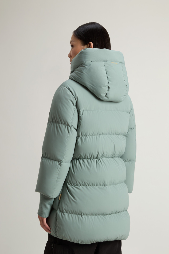 Cloud Down Jacket in Stretch Nylon with Matte Finish Green photo 3 | Woolrich