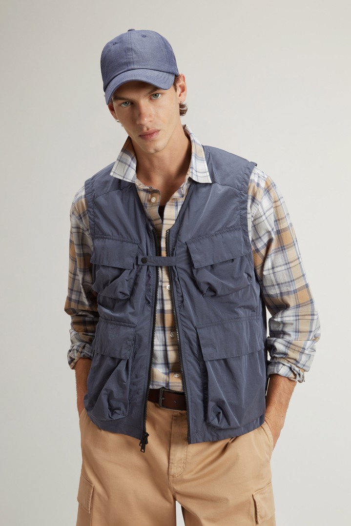 SHINY NYLON VEST Blue photo 4 | Woolrich