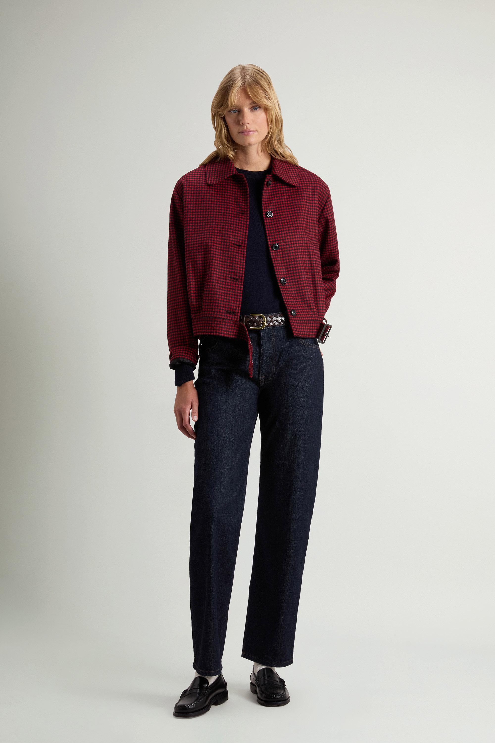 Checked Overshirt in Recycled Italian Wool Blend Red photo 1 | Woolrich