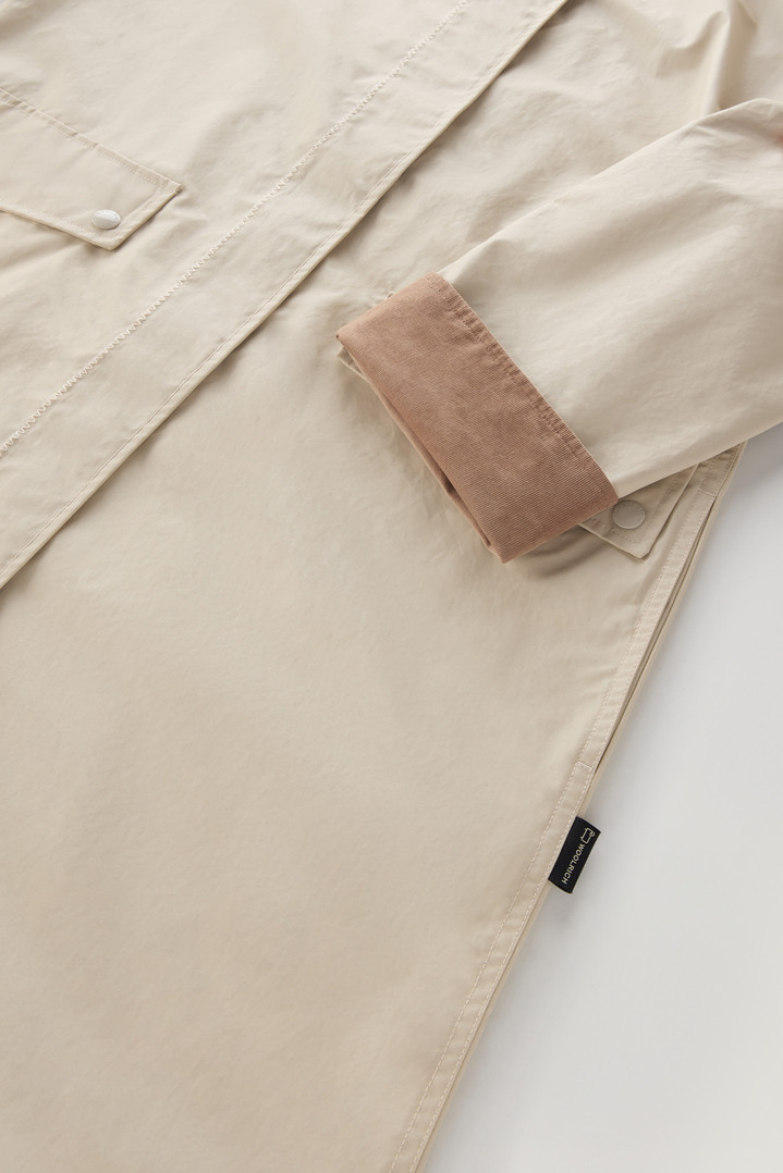 Waxed Trench Coat in Cotton Nylon Blend with Pointed Collar Beige photo 3 | Woolrich