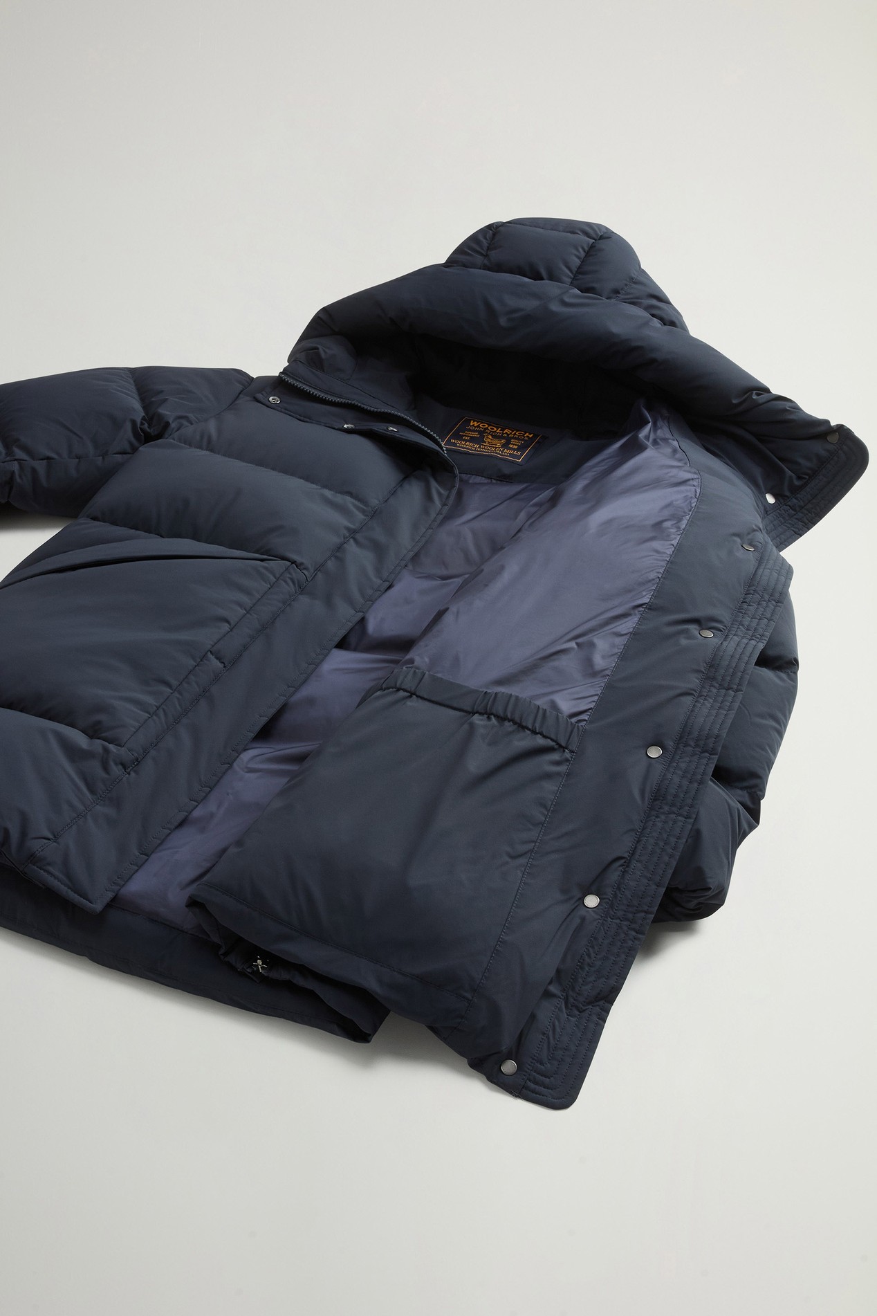 Quilted Madison Parka in Matte Stretch Nylon Blue photo 8 | Woolrich
