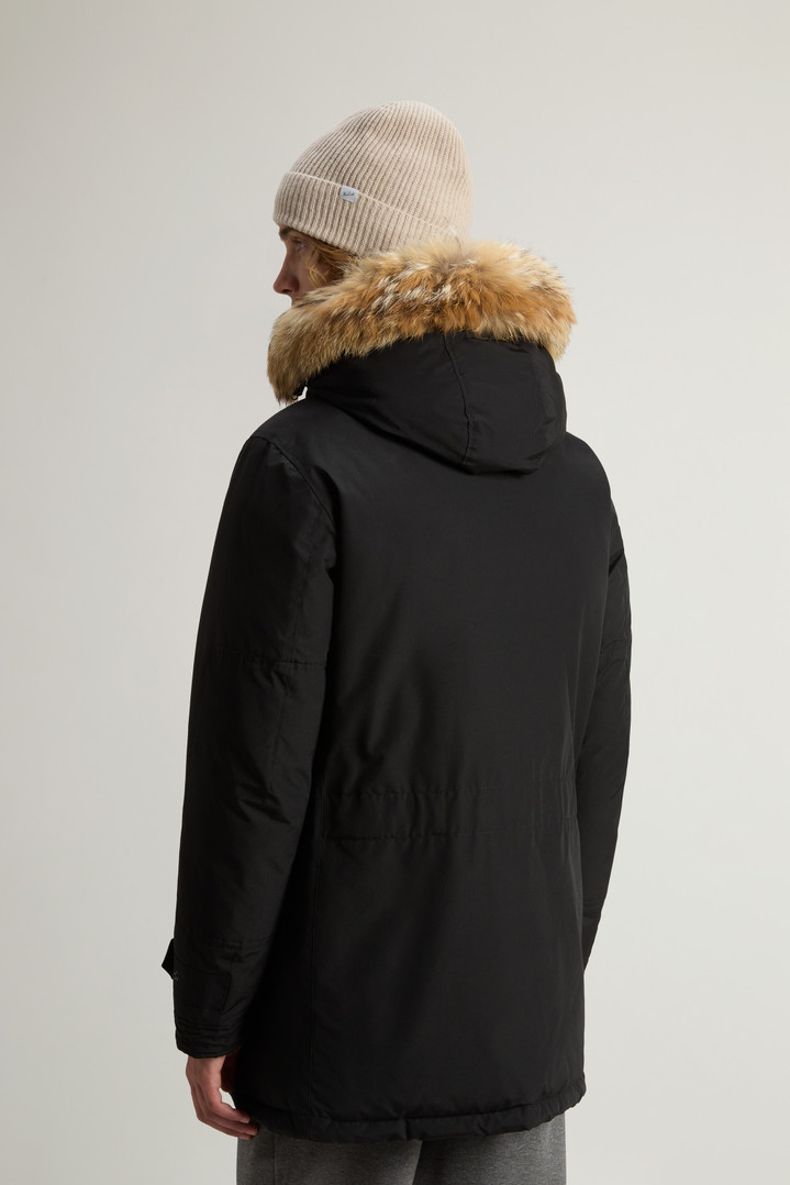 Polar Parka in Ramar Cloth with High Collar and Fur Trim Black photo 3 | Woolrich