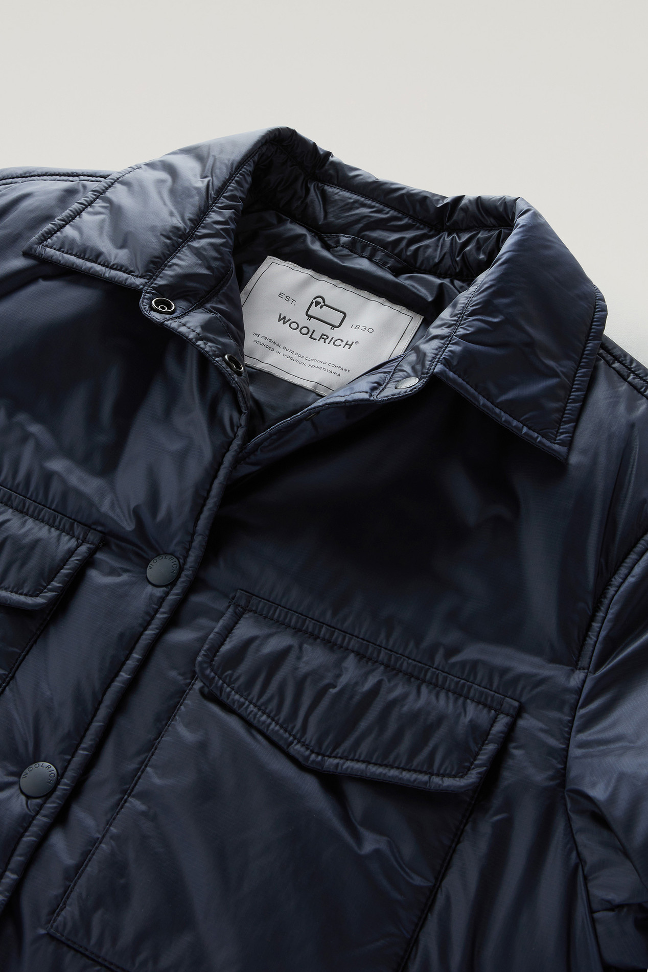 Padded Overshirt in Recycled Pertex Quantum Blue photo 2 | Woolrich