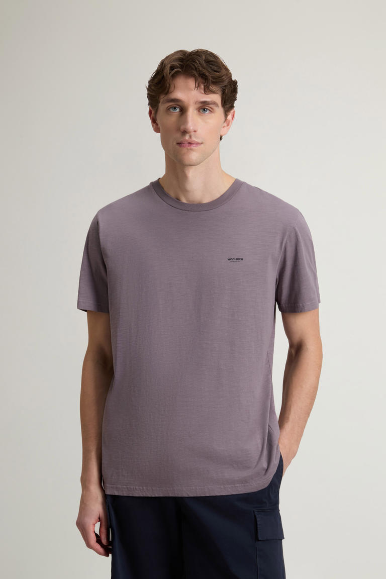 Slub T-Shirt in Pure Cotton Purple photo 1 | Woolrich