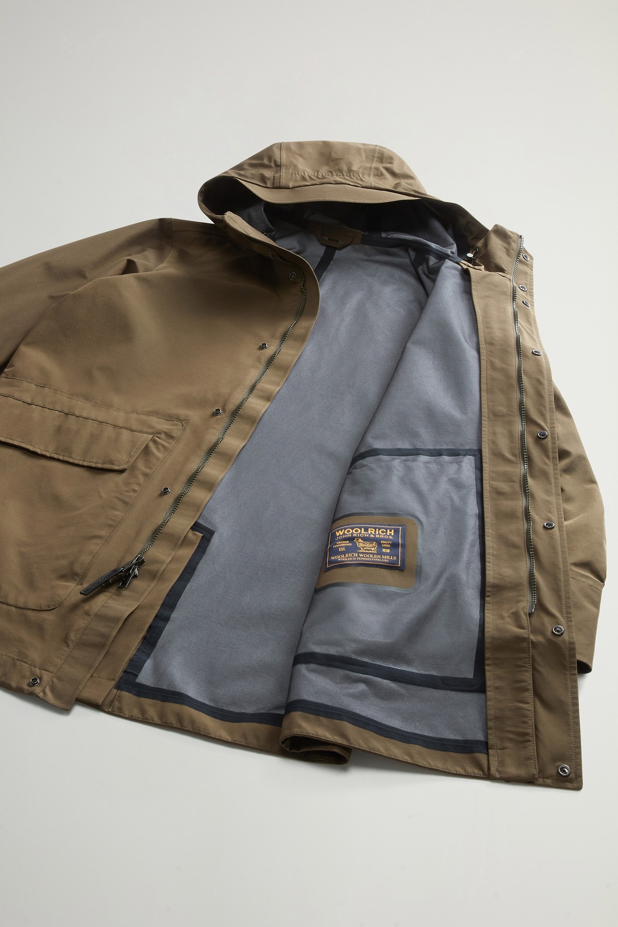Officer 3-in-1 Waterproof Coat in Three-Layered Ramar Cloth Green photo 6 | Woolrich