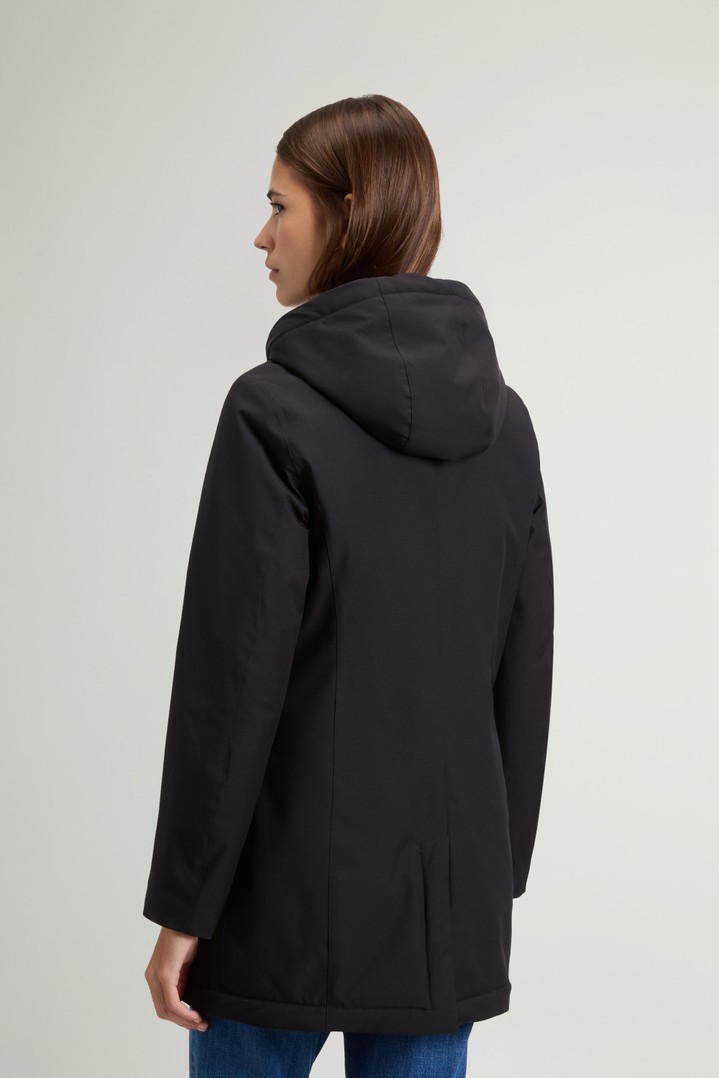 Coat in Light Stretch with Removable Hood Black photo 3 | Woolrich