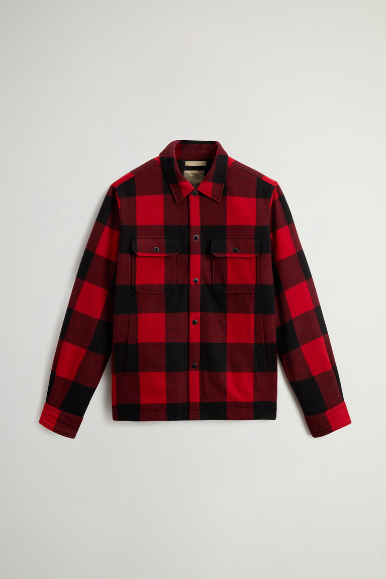 Gevuld Alaskan Check-overhemdjack van gerecyclede Italiaanse wolmix Rood photo 1 | Woolrich