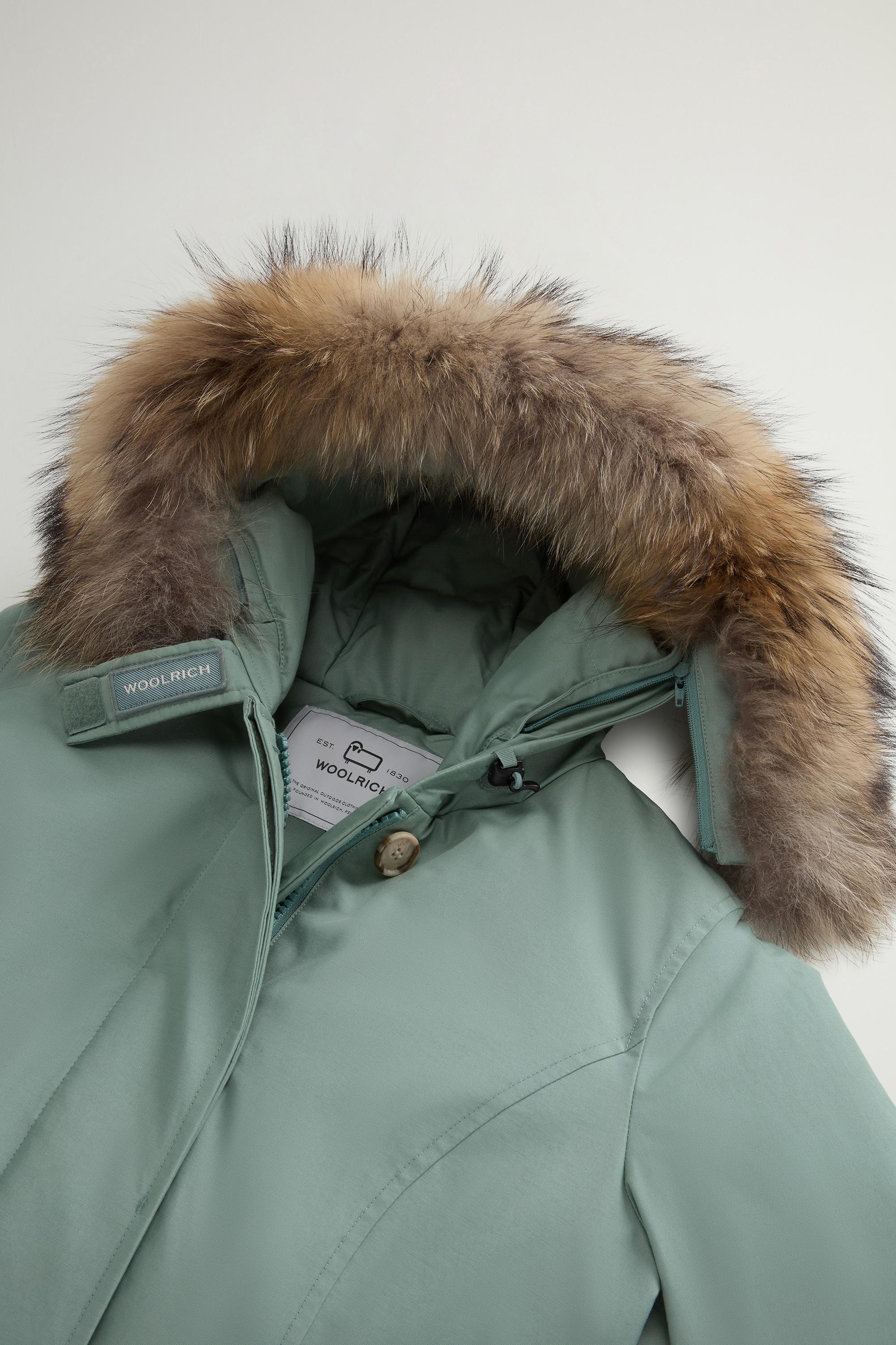 Arctic Parka in Ramar Cloth with Detachable Fur Trim Green photo 6 | Woolrich