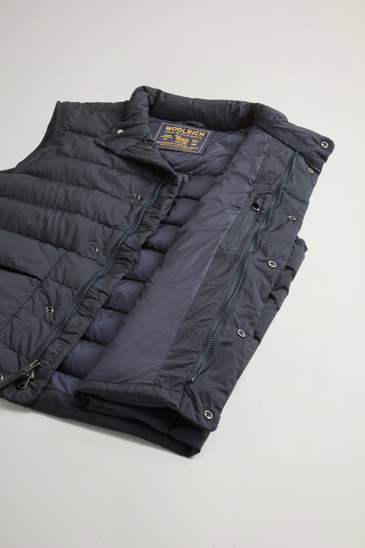 Bering Quilted Vest in Crinkle Nylon Blue photo 4 | Woolrich