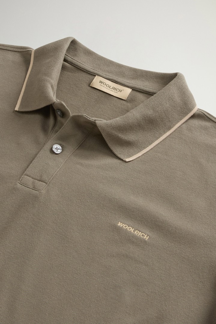 Monterey Polo Shirt in Stretch Cotton-Blend Pique Green photo 2 | Woolrich