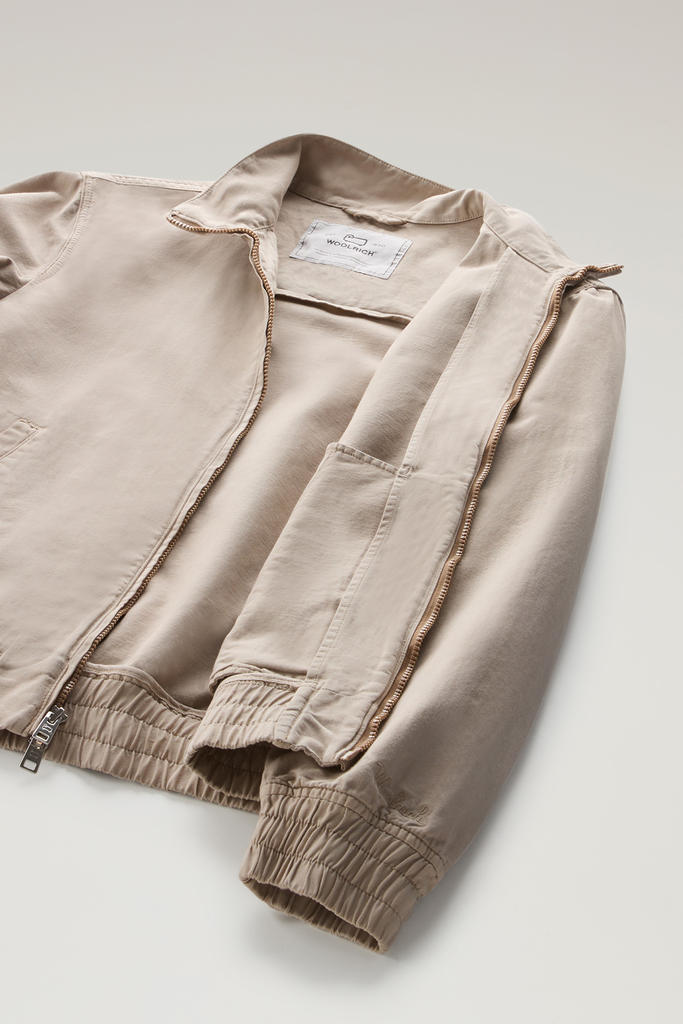 Bomber Jacket in Cotton-Linen Blend Beige photo 4 | Woolrich
