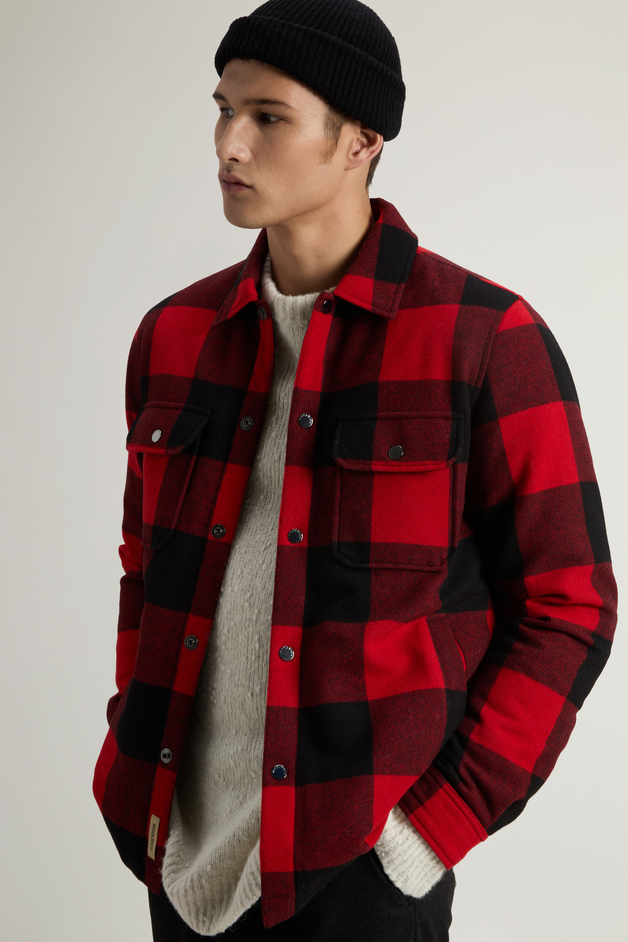 WOOL CHECK ALASKAN SHIRT JACKET Red photo 4 | Woolrich
