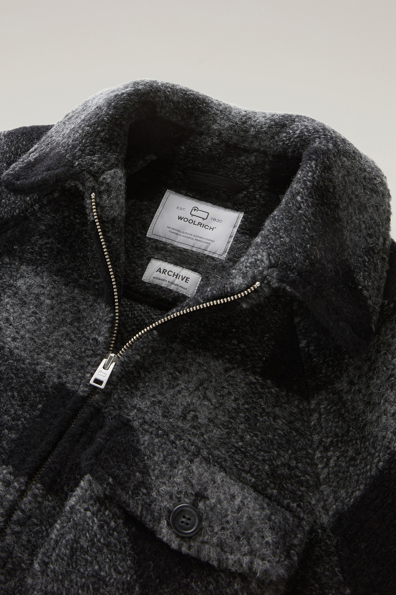 Gentry Overshirt in Wool Blend with Zip Gray photo 2 | Woolrich