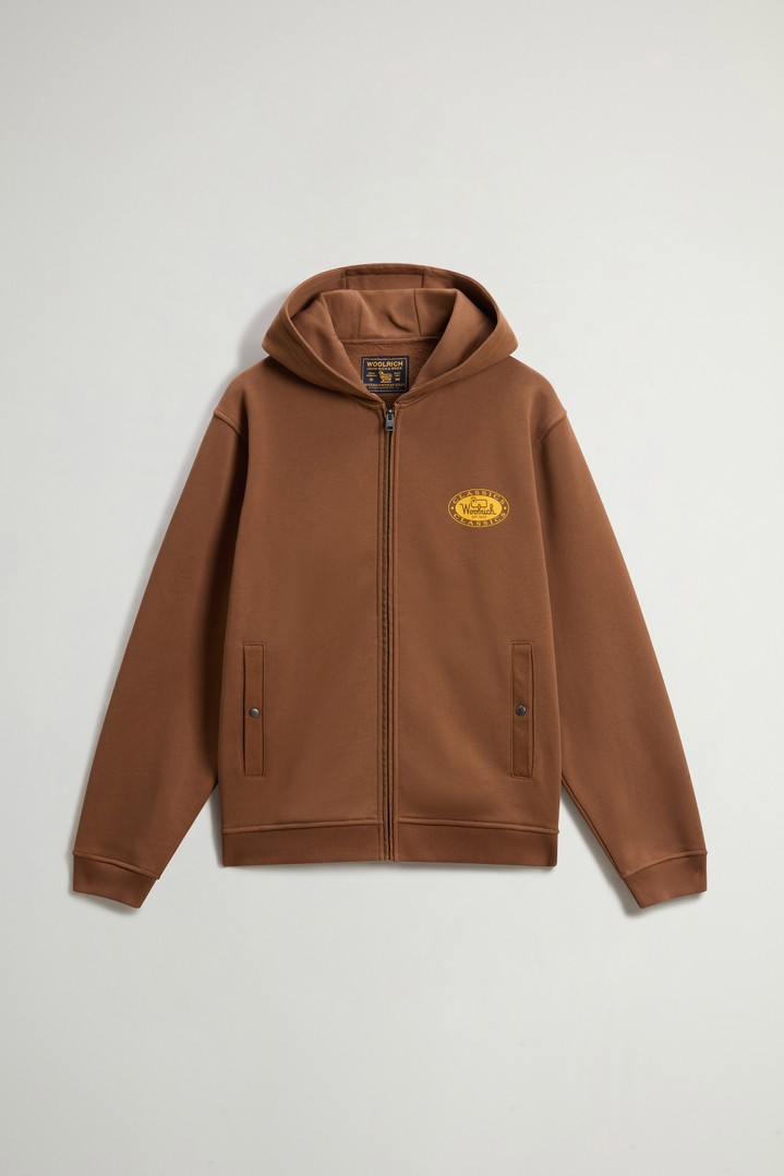 Full-Zipper Hoodie in Cotton Blend Brown photo 5 | Woolrich