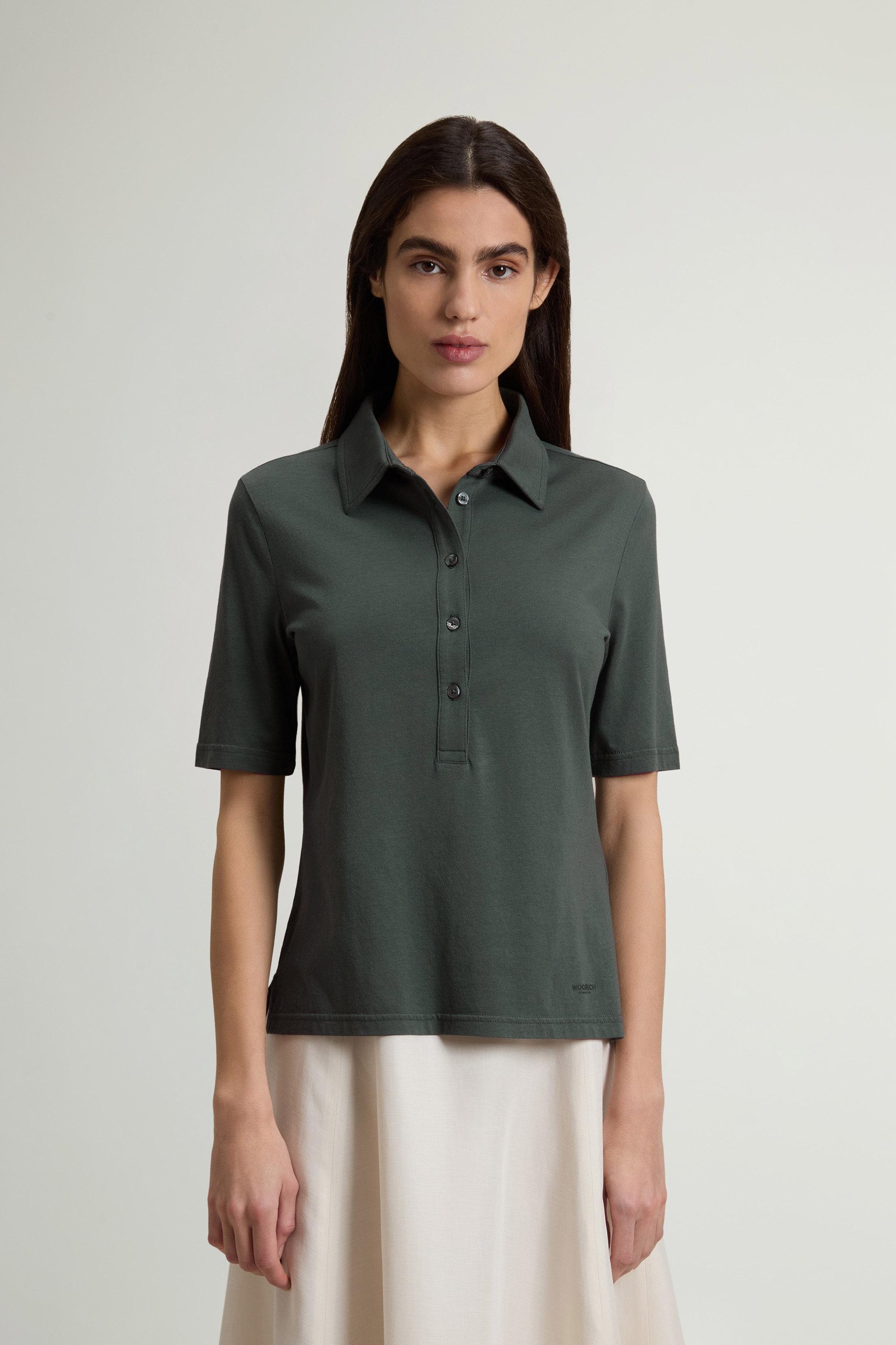 Luxe Polo Shirt in Cotton and Modal Blend Green photo 1 | Woolrich