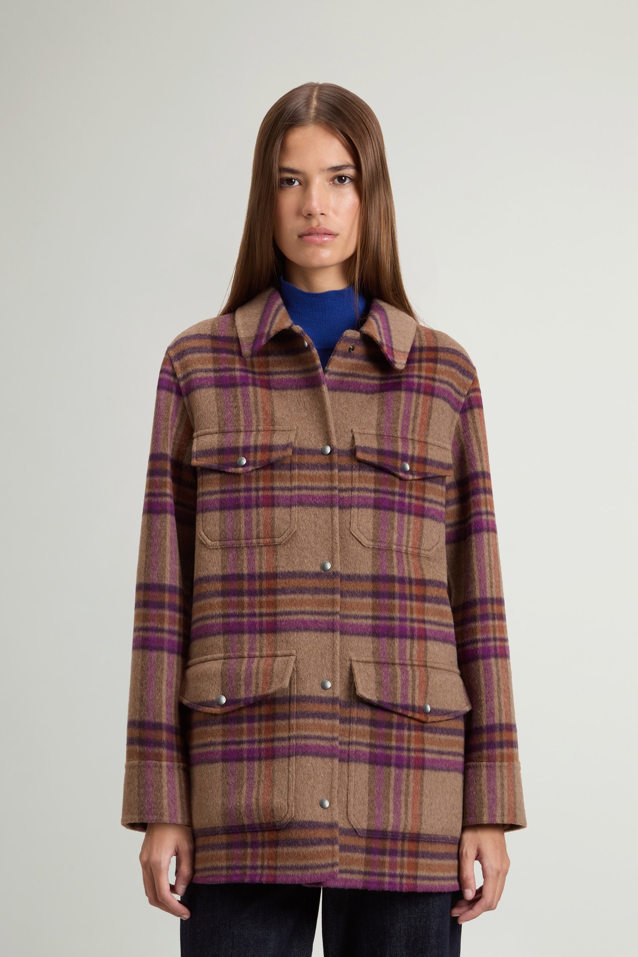 Coat in Double-Face Wool Blend Brown photo 1 | Woolrich