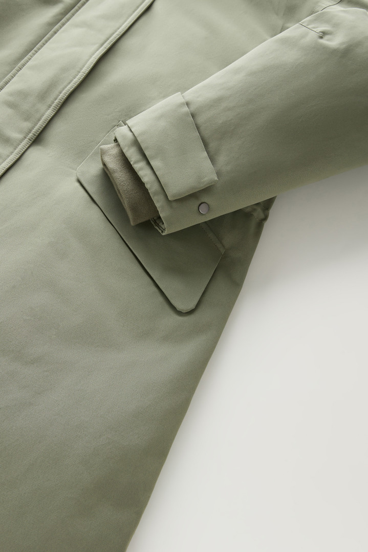 Long Parka in Brushed Ramar Cloth Green photo 5 | Woolrich