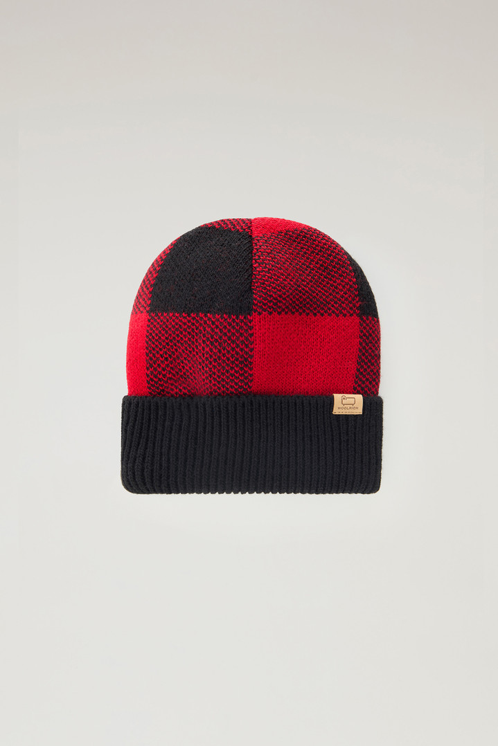 Girls' Beanie with Buffalo Check Pattern Red photo 1 | Woolrich