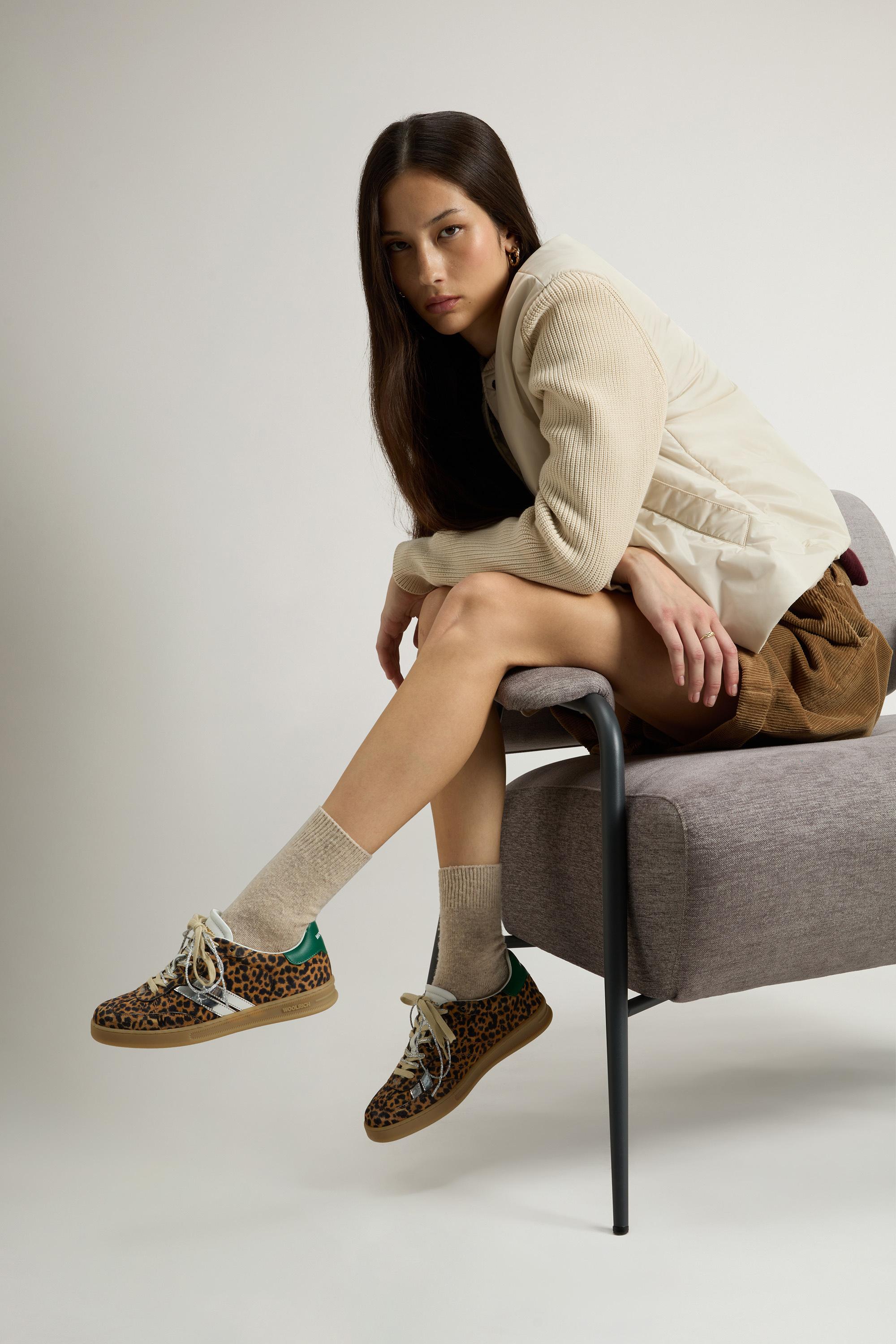 Doubleu Tennis Sneakers in Leopard-Print Suede Multicolor photo 7 | Woolrich