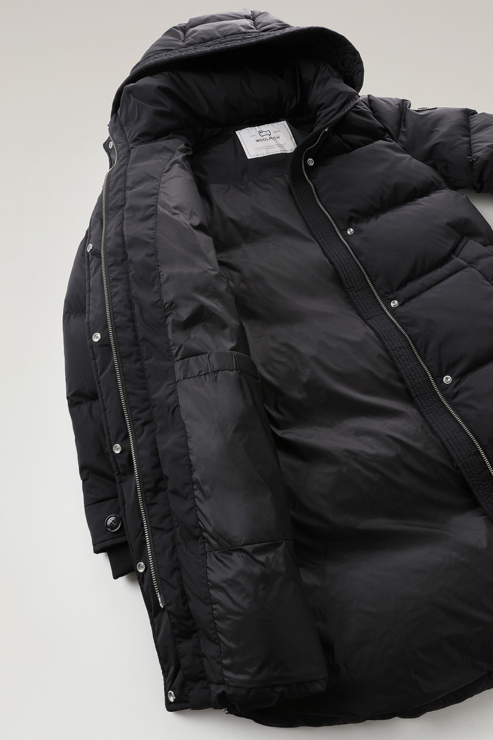 Hooded Alsea Down Jacket in Stretch Nylon Black photo 7 | Woolrich