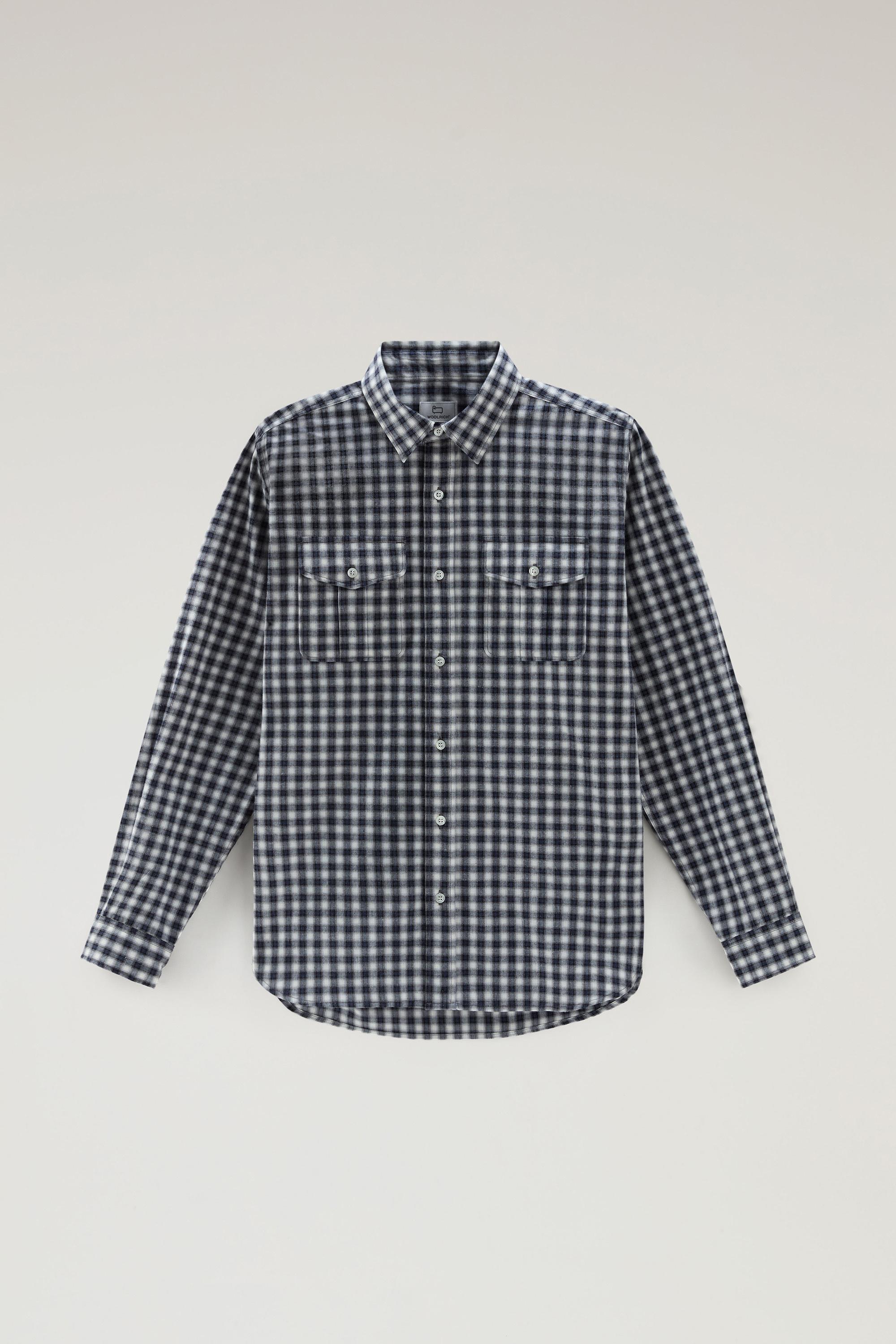 Pure Cotton Checked Shirt Blue photo 1 | Woolrich
