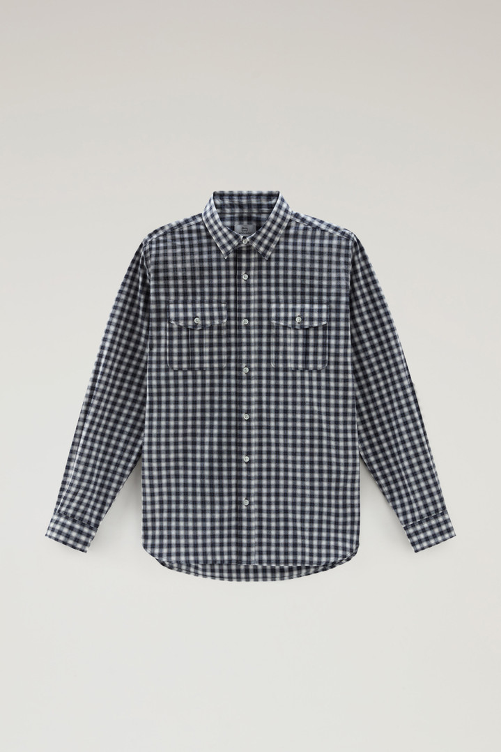 Pure Cotton Checked Shirt Blue photo 1 | Woolrich