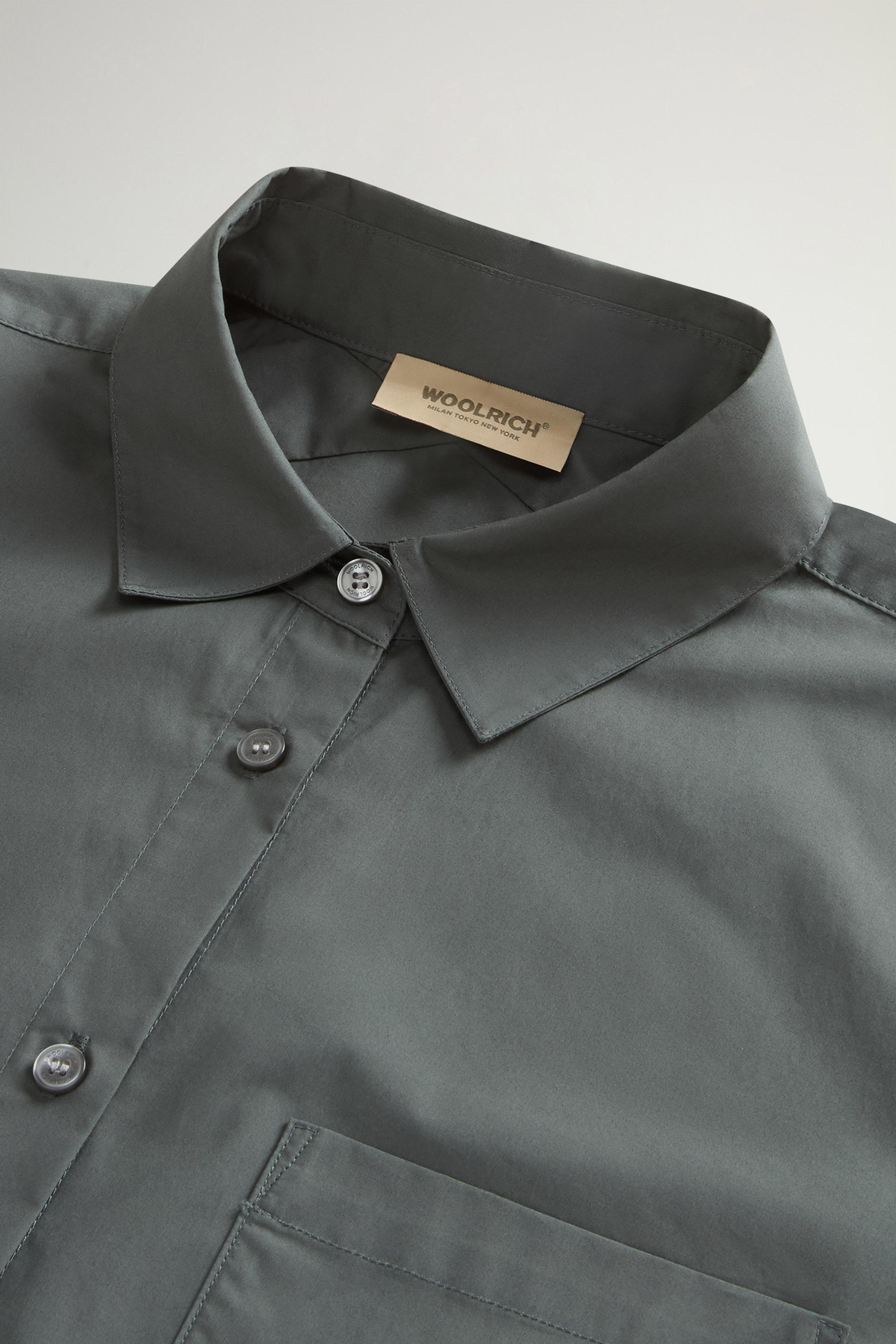 COTTON POPLIN BOYFRIEND SHIRT Green photo 6 | Woolrich