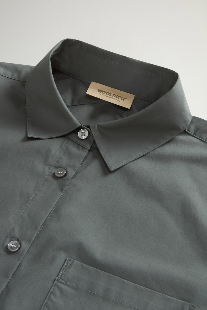 COTTON POPLIN BOYFRIEND SHIRT Green photo 6 | Woolrich