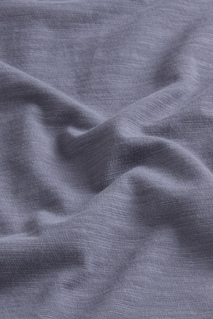 Slub Polo Shirt in Pure Cotton Blue photo 3 | Woolrich