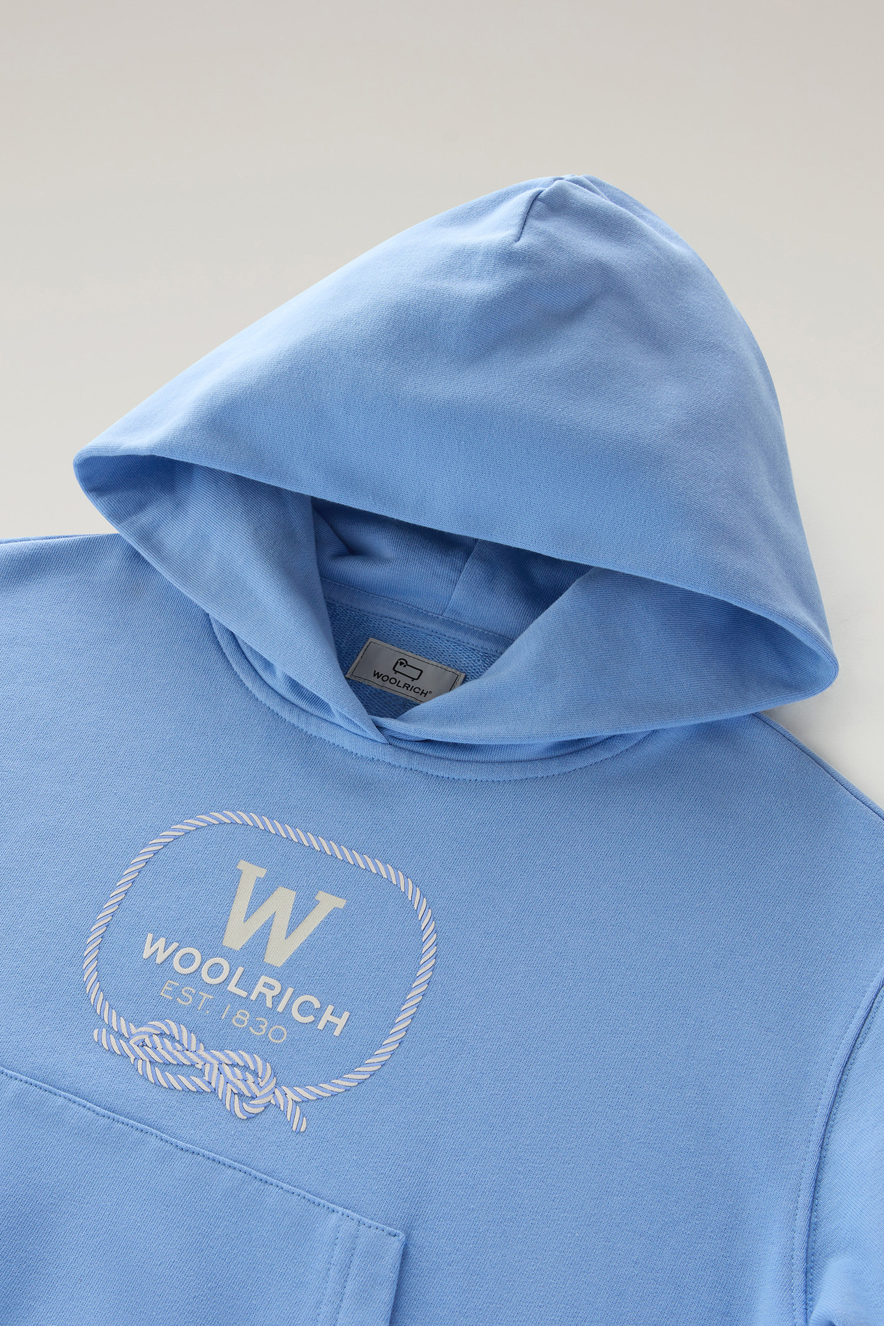 Girls' Pure Cotton Hoodie Blue photo 3 | Woolrich