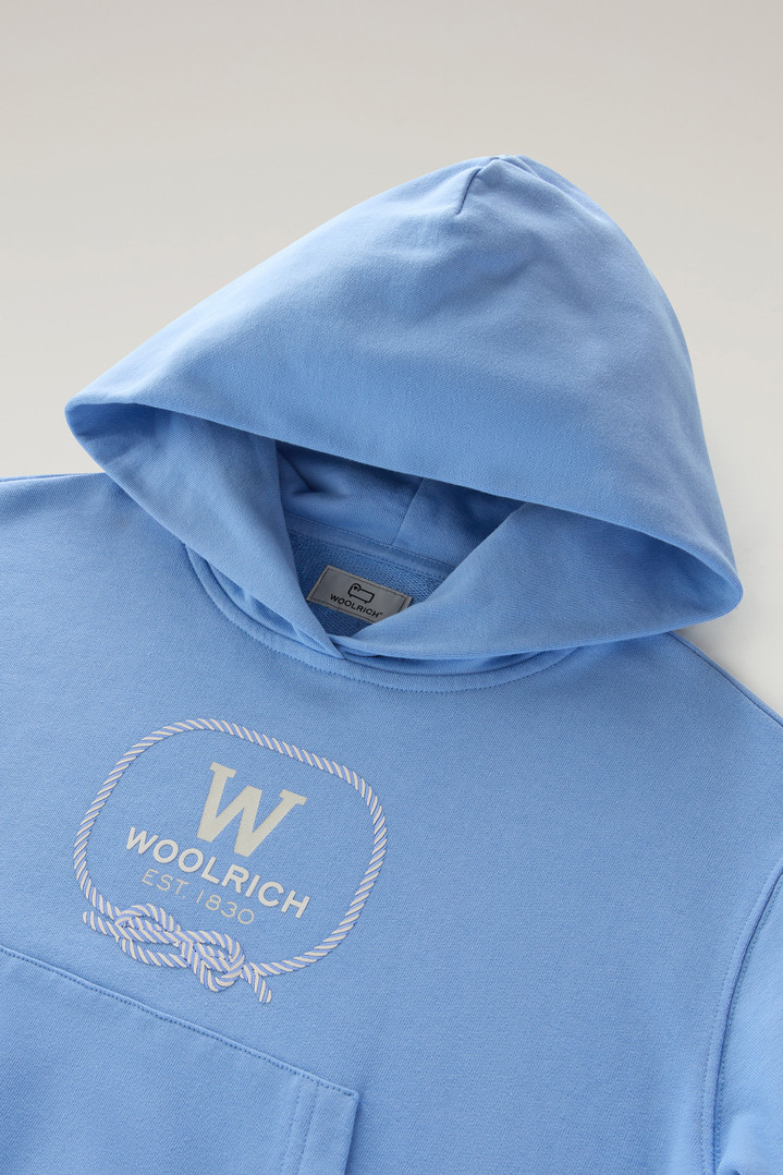 Girls' Pure Cotton Hoodie Blue photo 3 | Woolrich