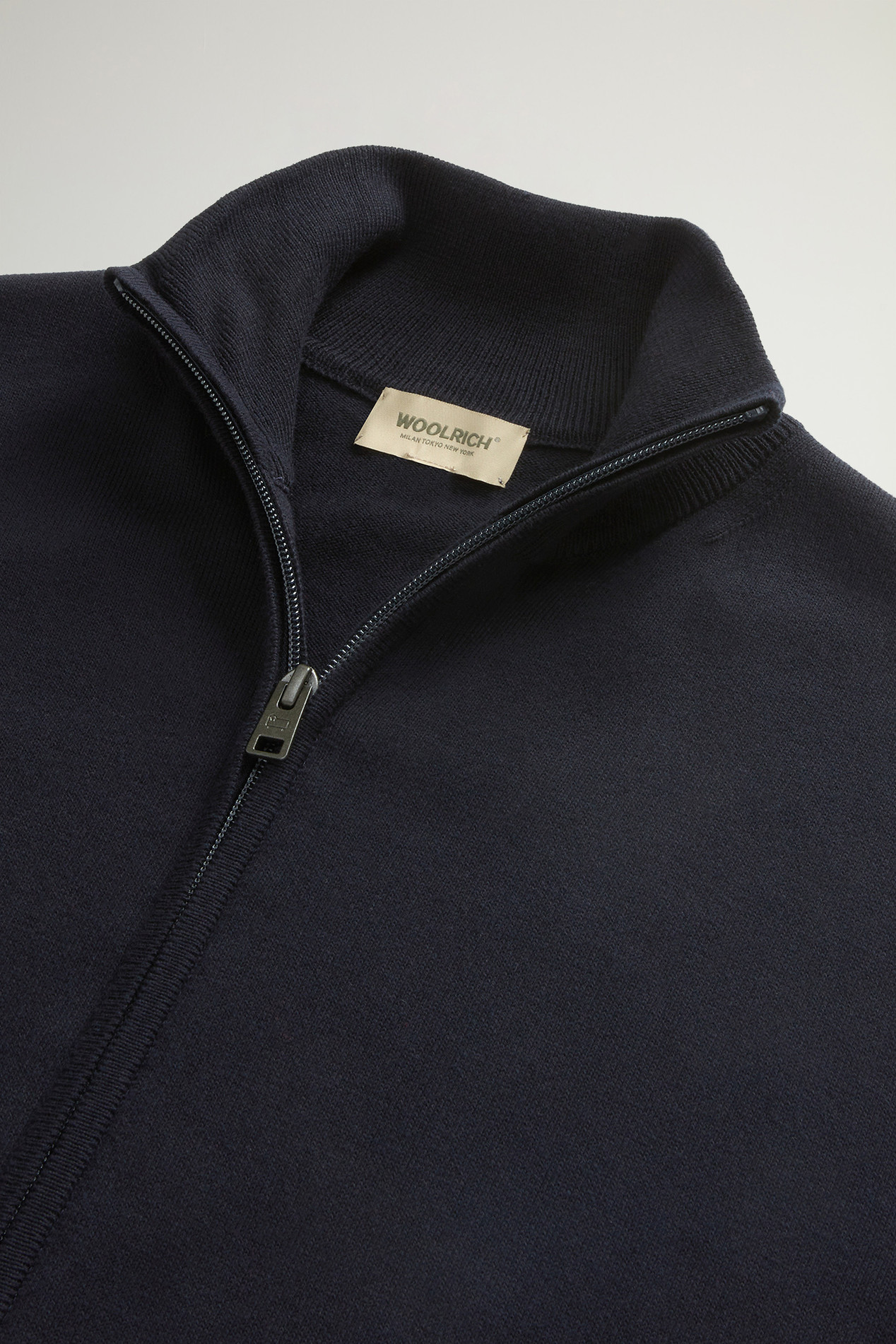 Pure Cotton Cardigan with Stand-Up Collar Blue photo 2 | Woolrich