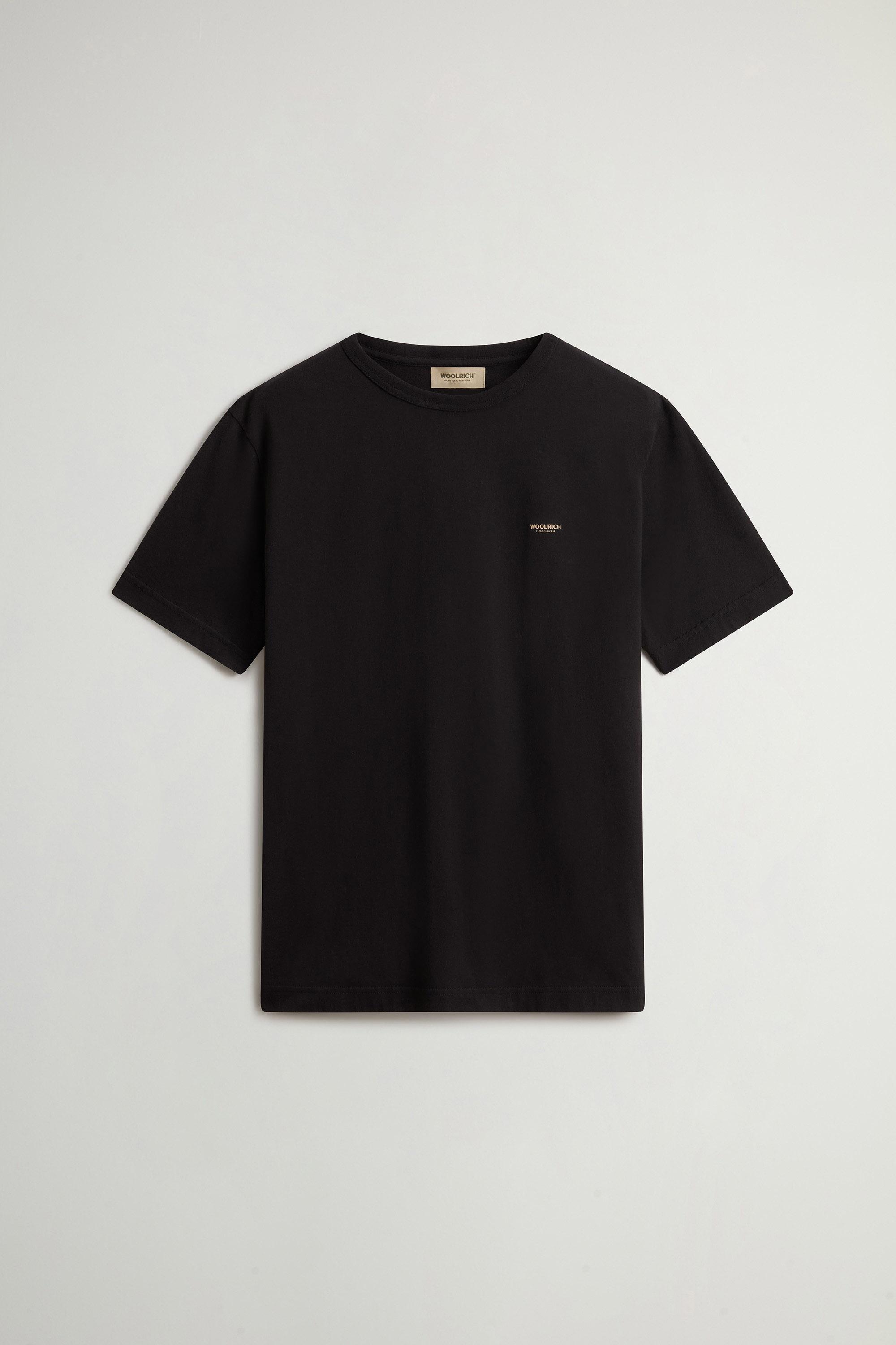 T-Shirt in Pure Cotton with Logo Black photo 5 | Woolrich