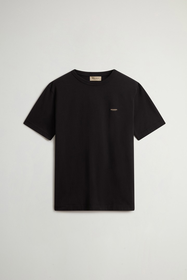 T-Shirt in Pure Cotton with Logo Black photo 5 | Woolrich
