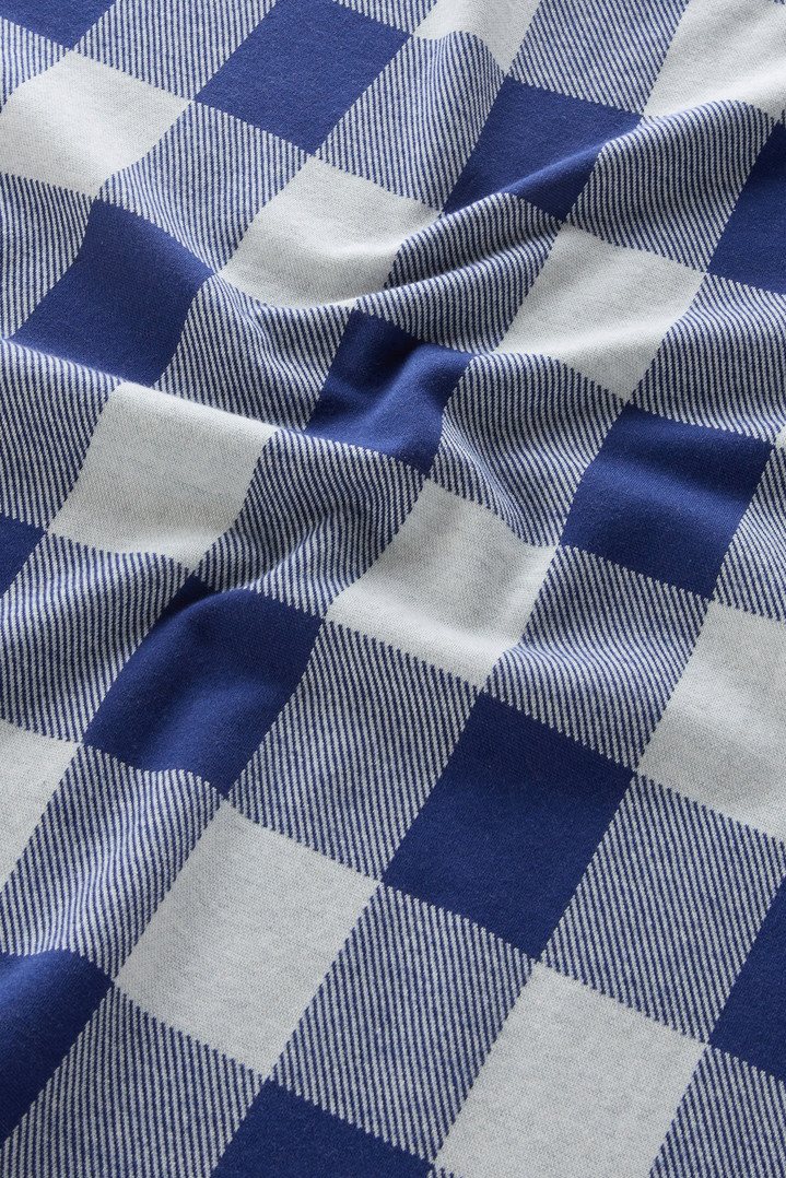 T-shirt with Jacquard Buffalo Check Pattern Blue photo 3 | Woolrich